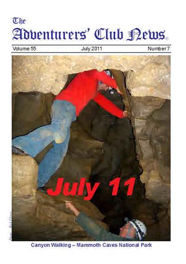 July 2011 Adventurers Club News Cover